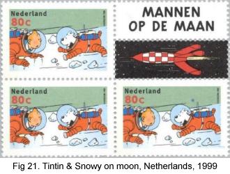 Tintin & Snowy on moon, Netherlands, 1999