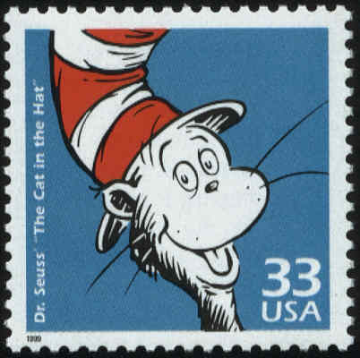 The Cat in the Hat postage stamp.