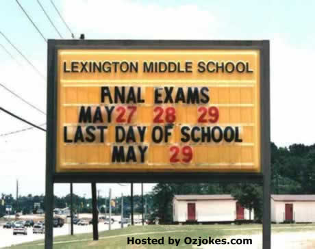 School Sign - Anal Exams