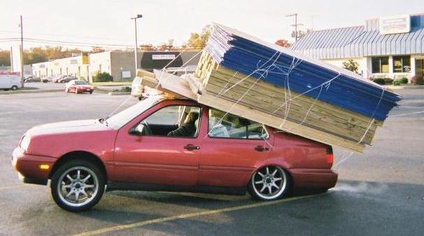Overloaded car