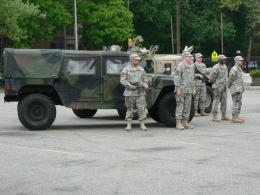 positioning of vehicles and troops