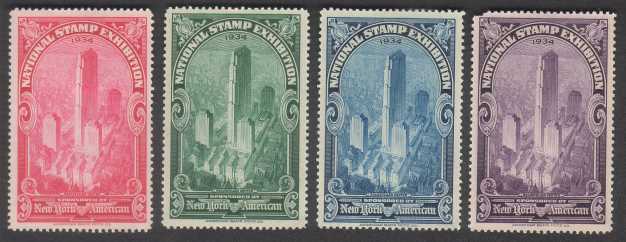 NY American Labels for 1934 National Stamp Exhibition