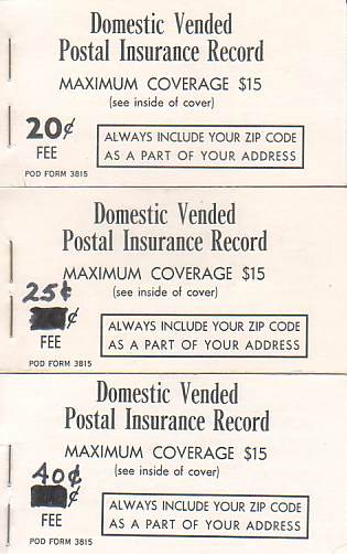 U.S. Postal Insurance Record Labels ~ Scott QI2