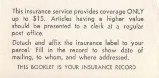 U.S. Postal Insurance Record Labels ~ Scott QI2