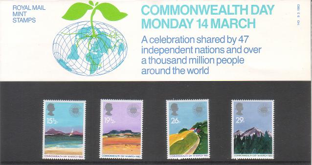 Great Britain ~ 4 Commonwealth Day stamps ~ 1983