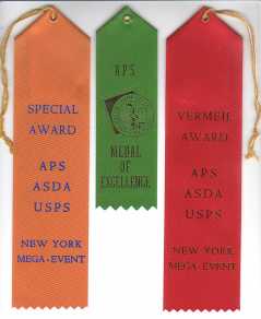 Postage Stamp Mega Event award ribbons