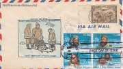 12/30/29 First flight from Ft. McPherson to Ft. McMurray, Canada, hand colored cachet. Back receiving cancel 1/10/30. US Polar Explorers FDC add-on. Unique and rare.