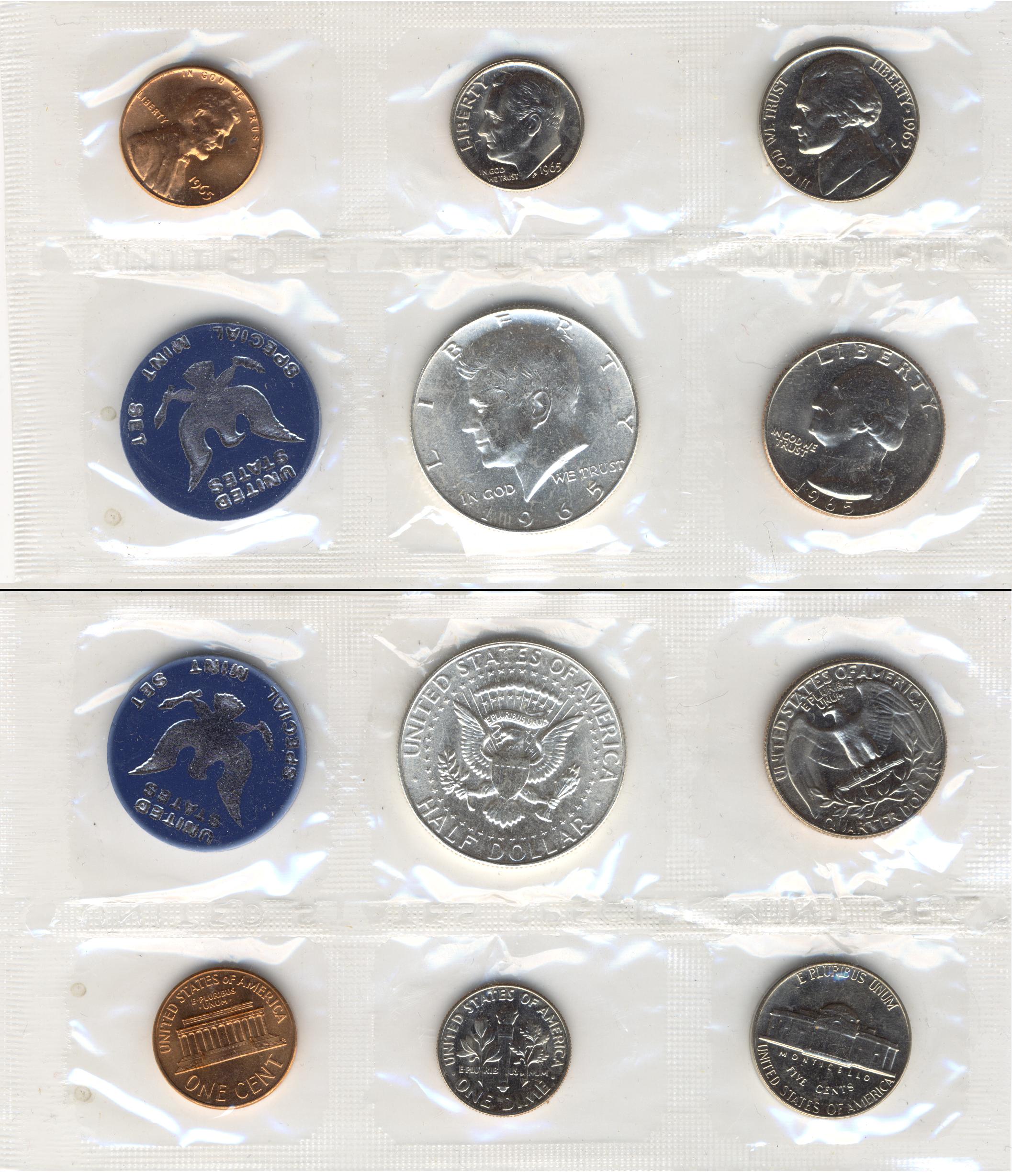 1965 US Mint Coins Uncirculated 